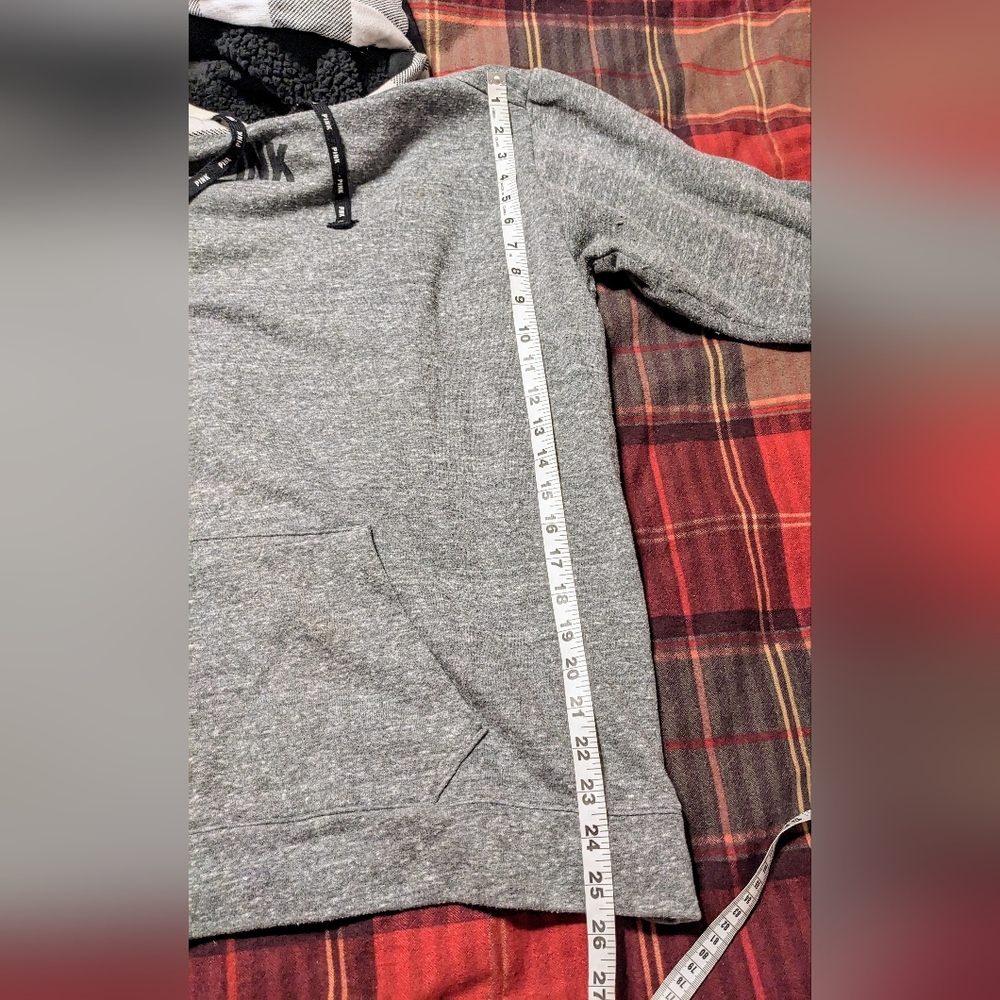 PINK Victoria's Secret Buffalo Check and Sherpa Lined Hood Hoodie Sweatshirt L - Picture 8 of 10